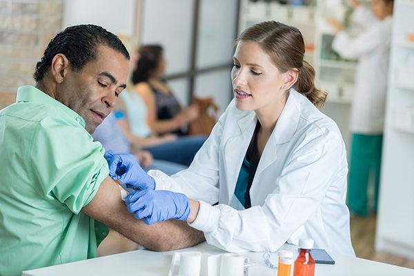 Patient receiving a vaccination